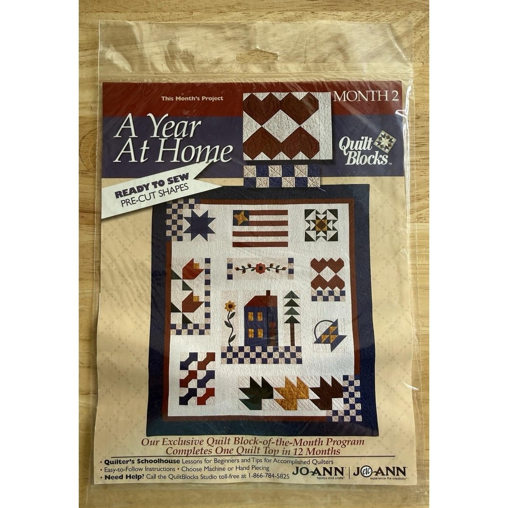 Joann 2000 A Year at Home Quilt Block of the Month Kit 2 Heart Of My Hearts New